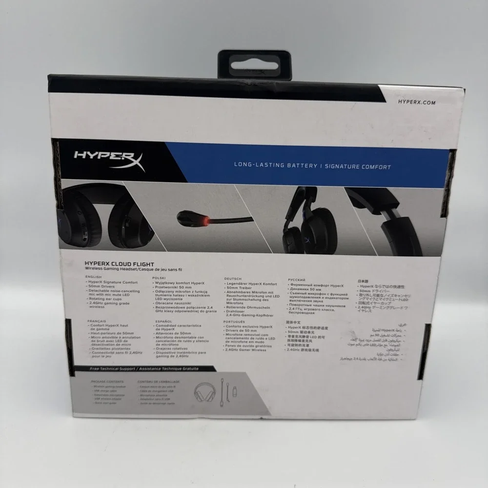 HyperX Cloud Flight Wireless Headphones Headset Black/Blue PS5 PS4 Gaming SEALED